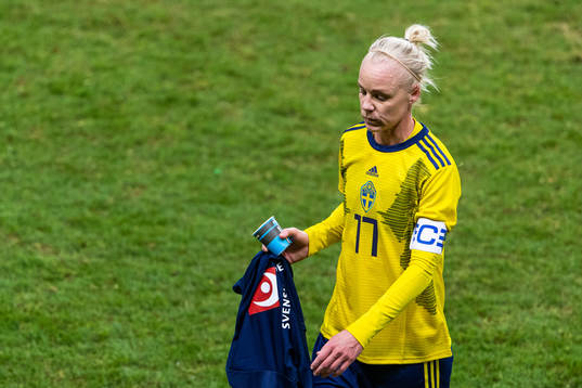 Caroline Seger of Sweden looks dejected