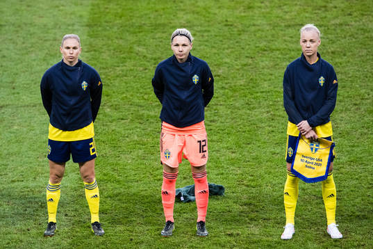 Jonna Andersson, goalkeeper Jennifer Falk and Caroline Seger
