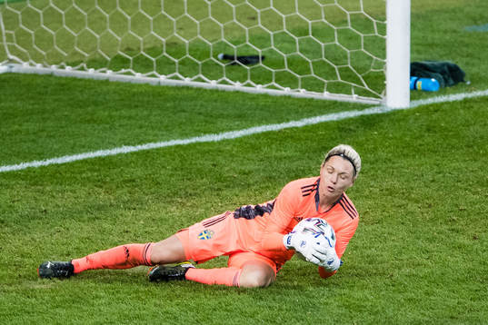 Goalkeeper Jennifer Falk of Sweden