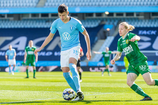 Malmö FFs Anel Ahmedhodzic och Hammarbys Gustav Ludwigson