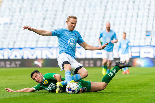 Malmö FFs Franz Brorsson och Hammarbys Astrit Selmani