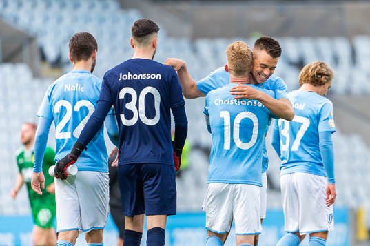 Malmö FFs Anders Christiansen kramar om Jonas Knudsen