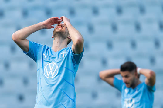 Malmö FFs Ola Toivonen och Antonio Colak deppar