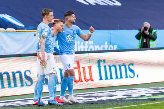 Malmö FFs Sören Rieks, Anders Christiansen och Antonio