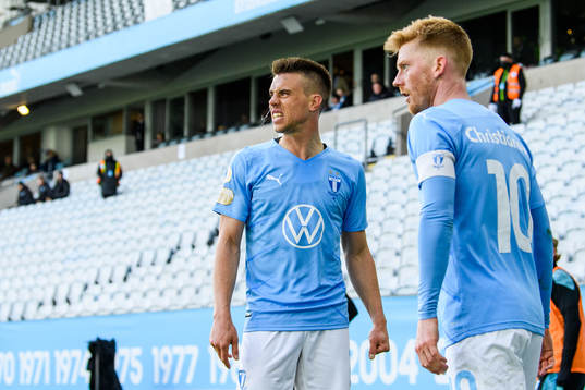 Malmö FFs Jonas Knudsen och Anders Christiansen