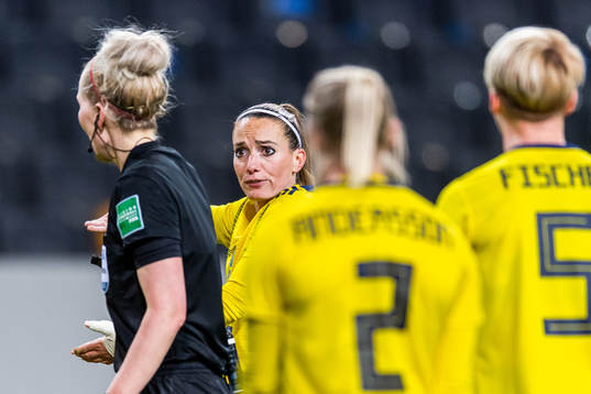 Kosovare Asllani of Sweden reacts
