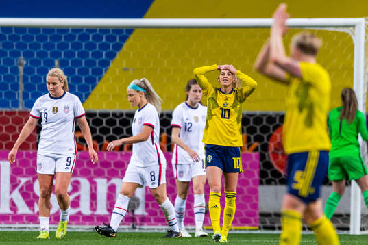 Sofia Jakobsson of Sweden looks dejected