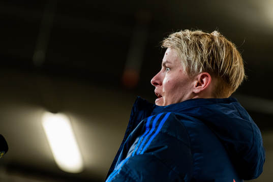 Nilla Fischer of Sweden at the press conference