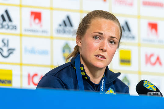 Magdalena Eriksson of Sweden at the press conference