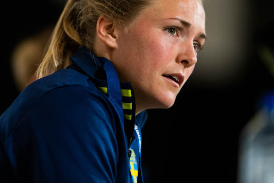Magdalena Eriksson of Sweden at the press conference