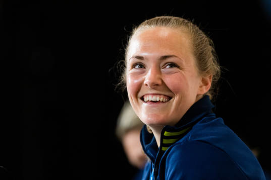 Magdalena Eriksson of Sweden at the press conference