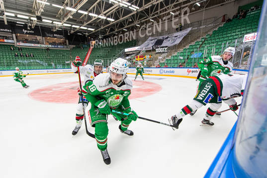 Frölundas Joel Lundqvist och Rögles Dennis Everberg