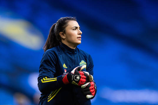 Goalkeeper Zecira Musovic of Sweden