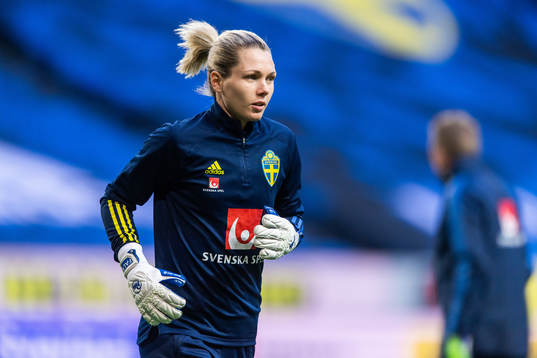 Goalkeeper Jennifer Falk of Sweden