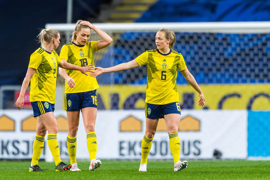 Sofia Jakobsson, Jonna Andersson and Magdalena Eriksson of