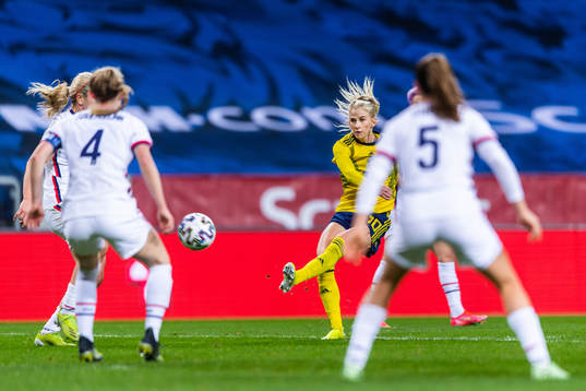 Sofia Jakobsson of Sweden with a shot