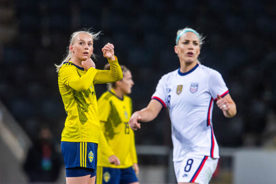 Stina Blackstenius of Sweden looks dejected