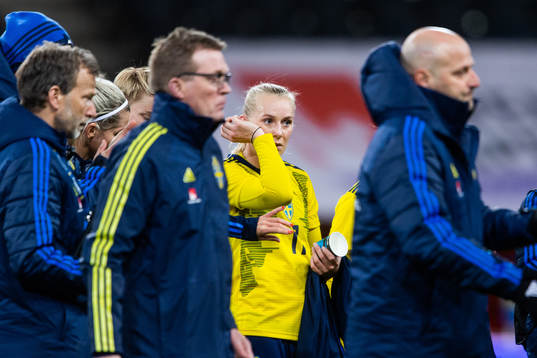 Stina Blackstenius of Sweden looks dejected