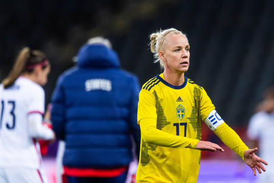 Caroline Seger of Sweden looks dejected