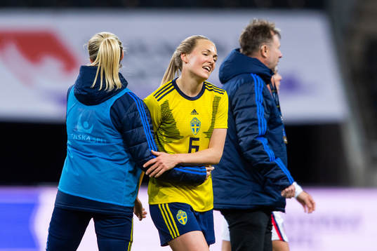 Magdalena Eriksson of Sweden looks dejected