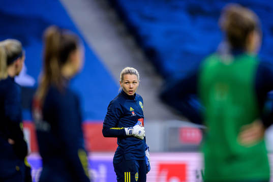 Goalkeeper Jennifer Falk of Sweden