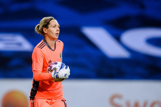 goalkeeper Jennifer Falk of Sweden