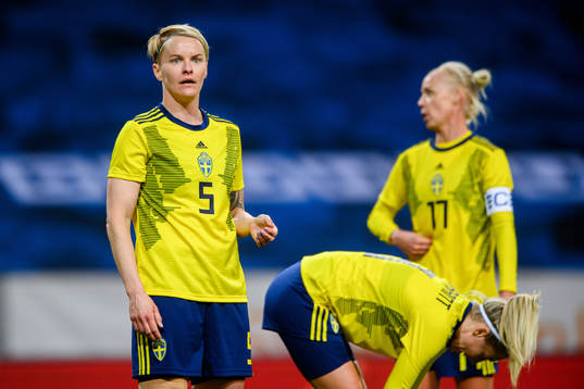 Nilla Fischer, Linda Sembrant and Caroline Seger of Sweden
