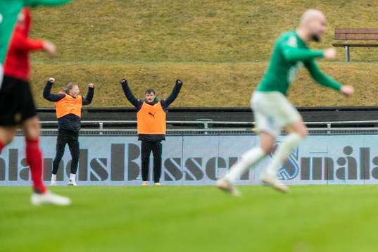 Spelare ur Jönköpings Södra jublar