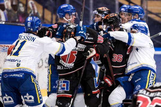 Fight framför Leksands mål