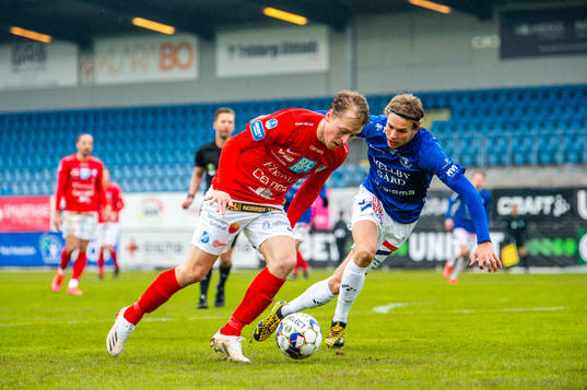 Norrbys Robin Strömberg och Trelleborgs Niklas Vesterlund