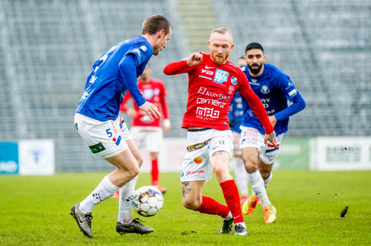 Norrbys Max Olsson mot Trelleborgs Anton Tideman och