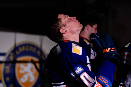 Växjös Richard Gynge före ishockeymatchen i Kvartsfinal