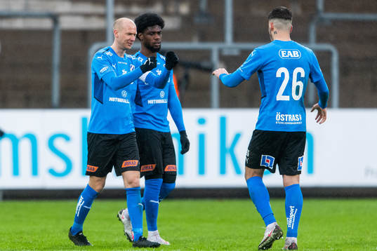 Halmstads Andreas Johansson, Joseph Baffoe och Edvin