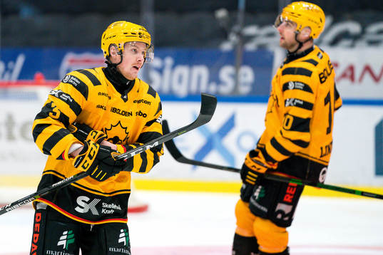 Skellefteås Niclas Burström och Joakim Lindström jublar