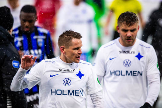 IFK Norrköpings Ari Skúlason och Christoffer Nyman