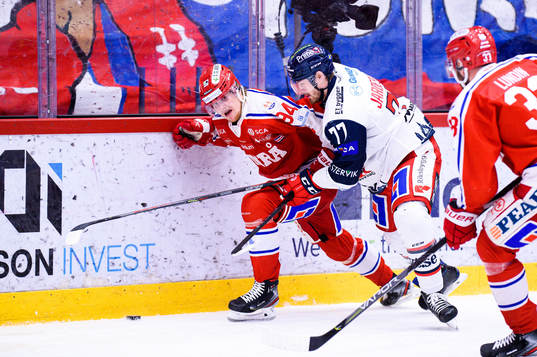 Timrås Sebastian Hartmann och Västerviks Ludvig Jardeskog