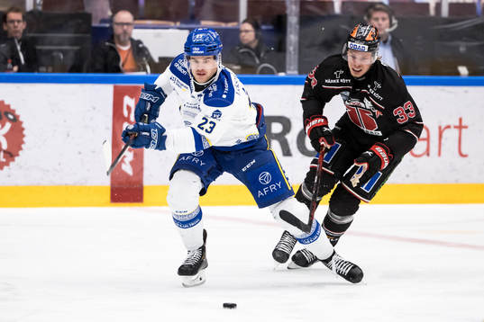 Leksands Mirco Müller och Örebros Christopher Mastomäki