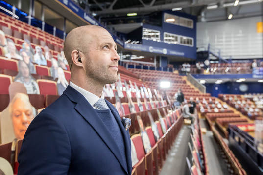 Johan Tornberg innan kvartsfinal två i SHL mellan Leksand