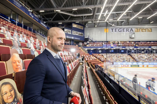 Johan Tornberg innan kvartsfinal två i SHL mellan Leksand