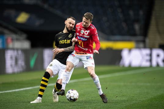 s Alexander Milosevic och Degerfors Johan Bertilsson