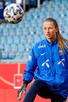Goalkeeper Cecilie Fiskerstrand of the Norwegian national