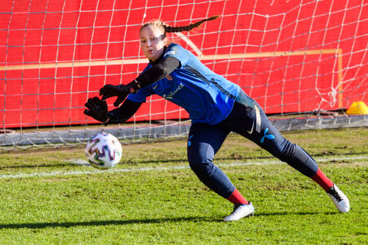 Goalkeeper Aurora Mikalsen of the Norwegian national