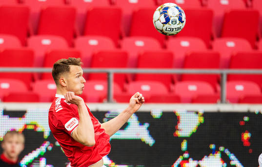 Kalmars Piotr Johansson nder fotbollsmatchen i Allsvenskan