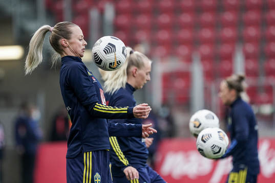 Amanda Ilestedt of Sweden prior to the women's