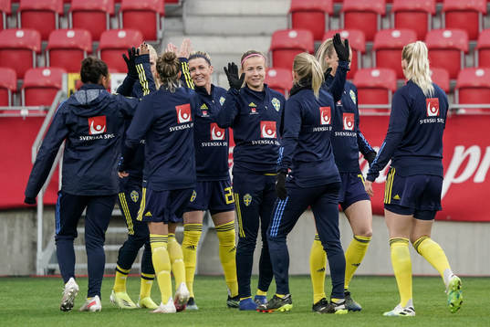 Olivia Scough of Sweden prior to the women's international