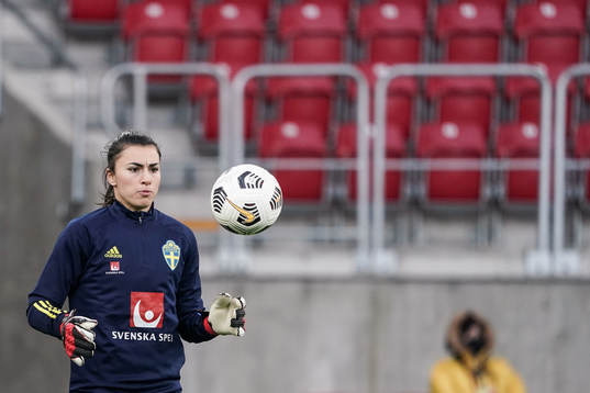 goalkeeper Zecira Musovic of Sweden prior to the women's