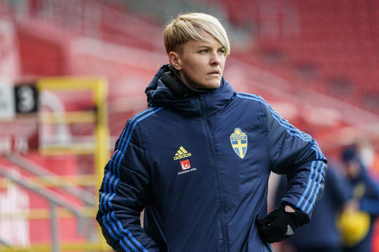 Nilla Fischer of Sweden prior to the women's international