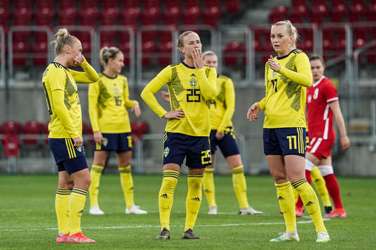 Hanna Bennison, Filippa Curmark and Stina Blackstenius of
