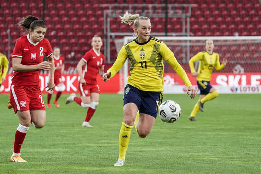 Martyna Wiankowska of Poland and Stina Blackstenius of