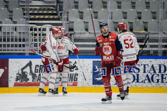 Timrås Jens Lööke och Jonathan Dahlén jublar